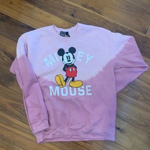 mickey mouse crew neck ombré tye-dye